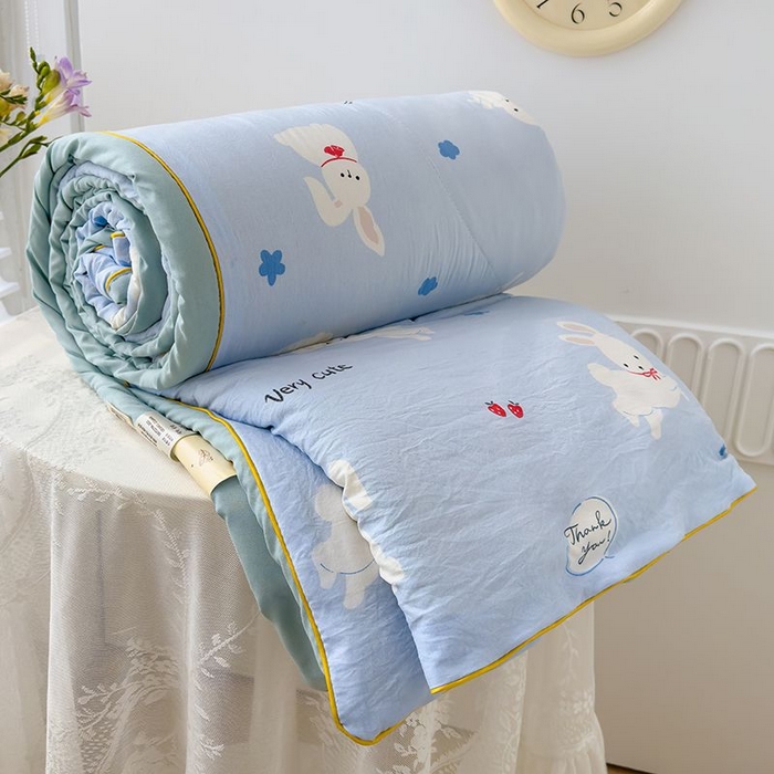 91家纺网 家纺一手货源 找家纺 （总）默忆 2026新款水洗棉双层纱夏被夏凉被空调被被子被芯