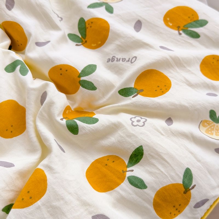 91家纺网 家纺一手货源 找家纺 默忆 2026新款水洗棉双层纱夏被夏凉被空调被被子被芯 小橘子