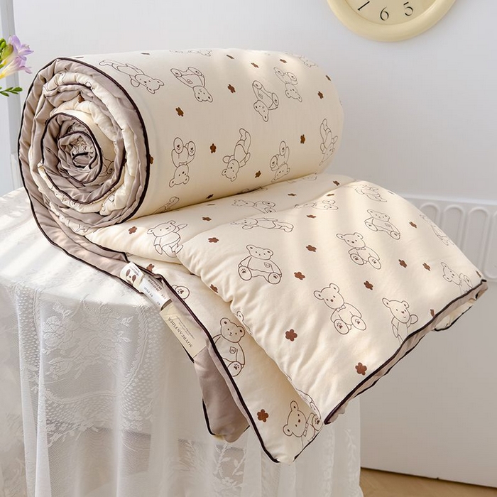 默忆 2026新款水洗棉双层纱夏被夏凉被空调被被子被芯 小熊院长