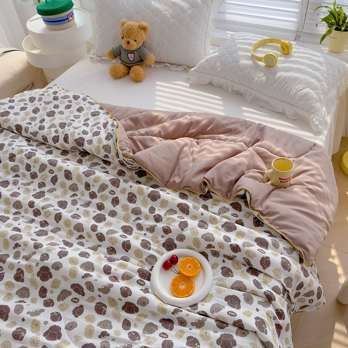 91家纺网 家纺一手货源 找家纺 默忆 2026新款水洗棉双层纱夏被夏凉被空调被被子被芯 萌萌狗