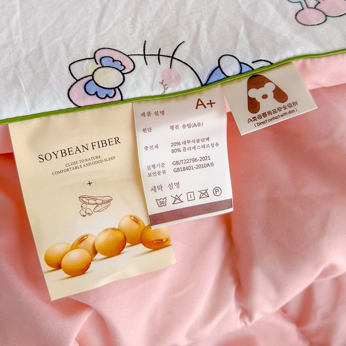 91家纺网 家纺一手货源 找家纺 默忆 2026新款水洗棉双层纱夏被夏凉被空调被被子被芯 凯蒂猫