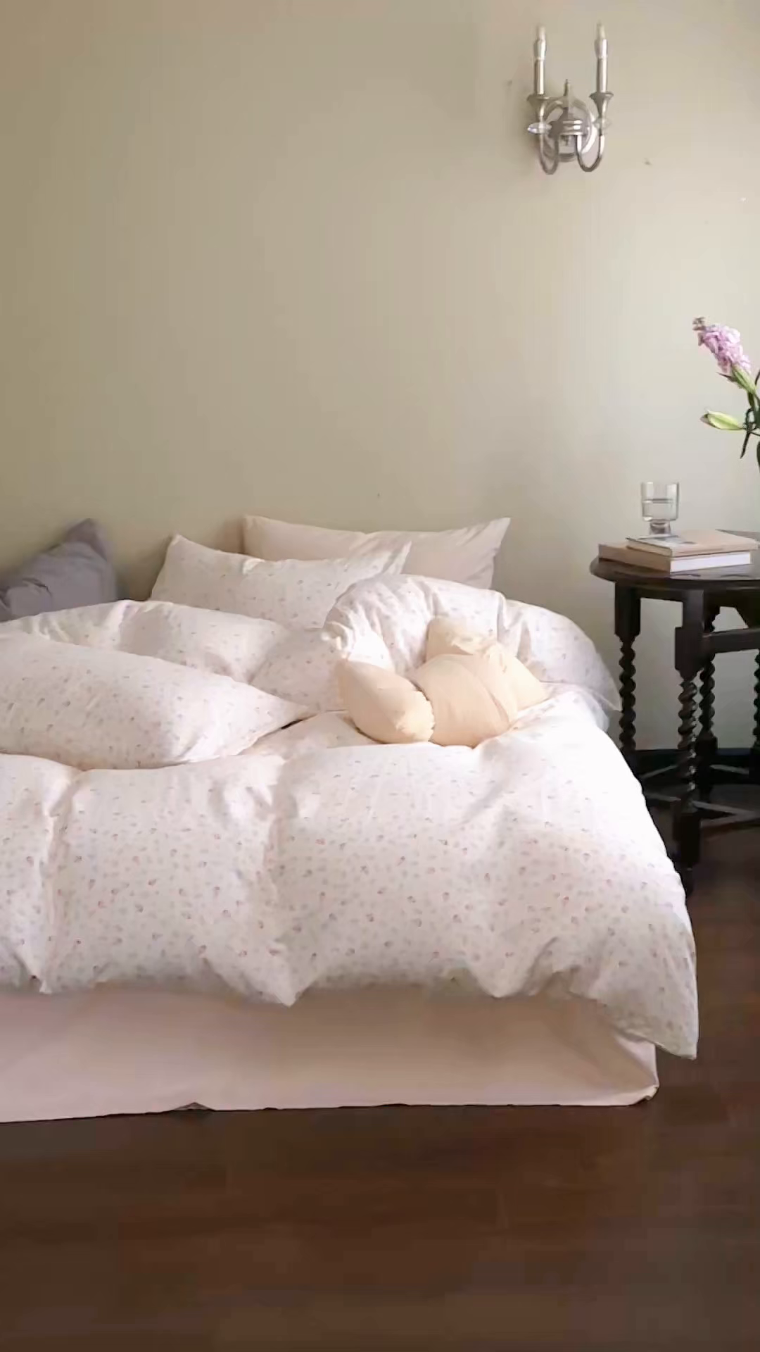 91家纺网 家纺一手货源 找家纺 洋铭区（原狠狠爱） 2026春季新款简约全棉 无边双层纱 四件套系列 烟花粉