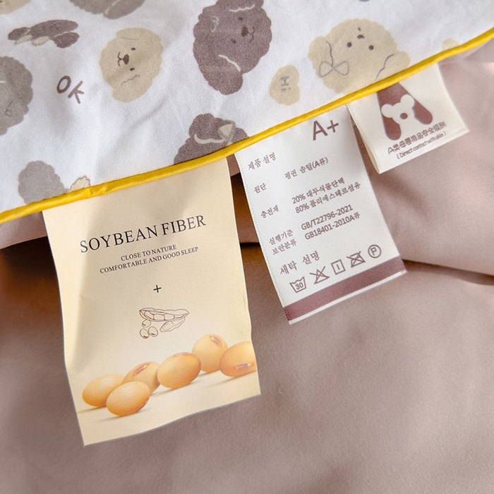 91家纺网 家纺一手货源 找家纺 默忆 2026新款水洗棉双层纱夏被夏凉被空调被被子被芯 萌萌狗