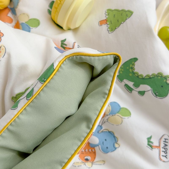 91家纺网 家纺一手货源 找家纺 默忆 2026新款水洗棉双层纱夏被夏凉被空调被被子被芯 恐龙车车