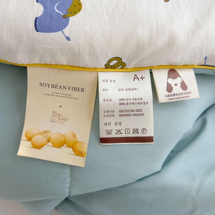 91家纺网 家纺一手货源 找家纺 默忆 2026新款水洗棉双层纱夏被夏凉被空调被被子被芯 蓝色小象