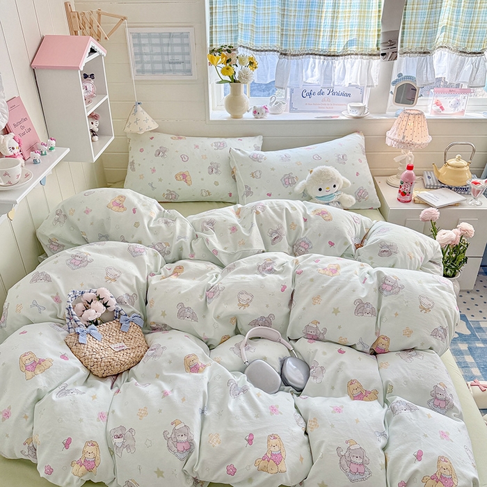 91家纺网 家纺一手货源 找家纺 （总）罗亿家纺 2026年新款泡芙水洗棉双层纱四件套