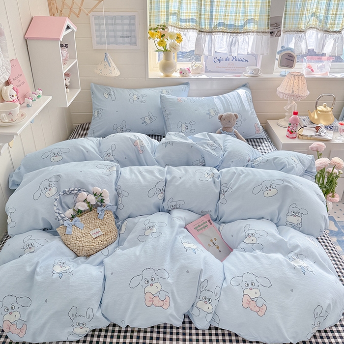 91家纺网 家纺一手货源 找家纺 （总）罗亿家纺 2026年新款泡芙水洗棉双层纱四件套