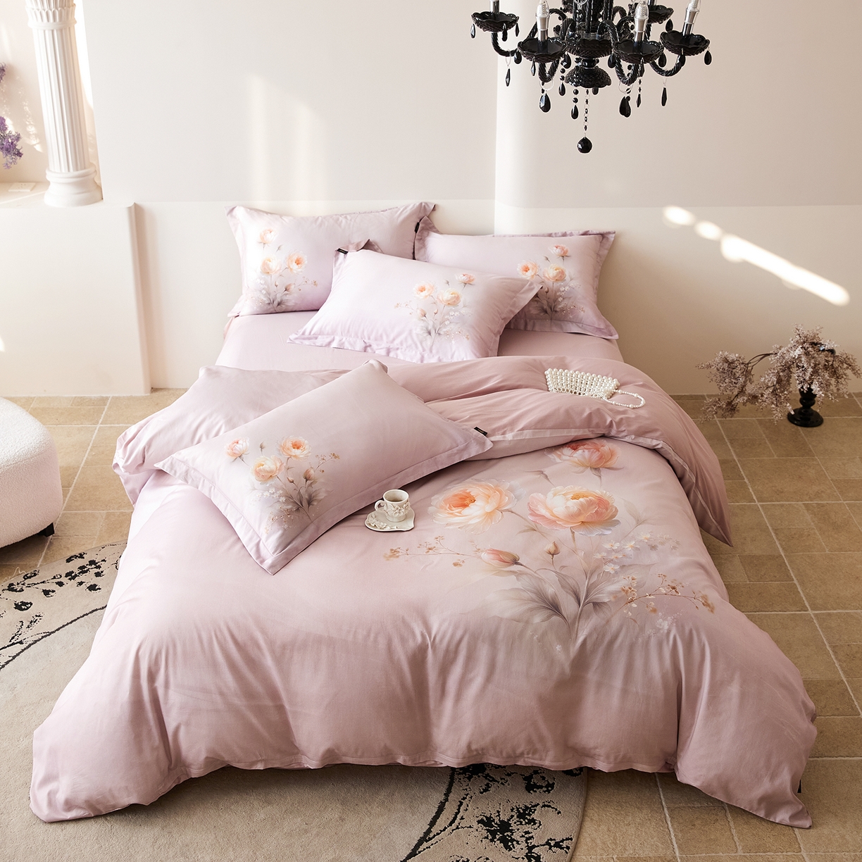 91家纺网 家纺一手货源 找家纺 （总）梧桐树 2026新款60长绒棉平网大版系列四件套