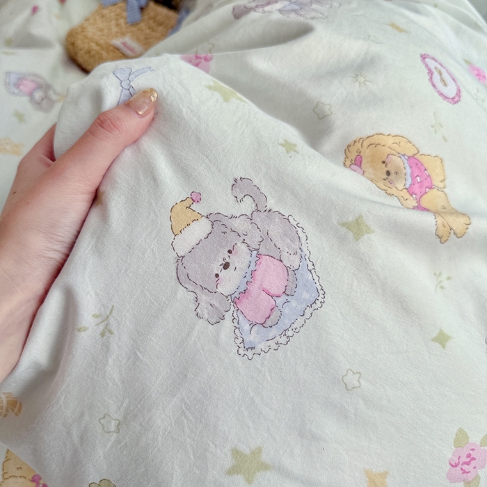 91家纺网 家纺一手货源 找家纺 （总）罗亿家纺 2026年新款泡芙水洗棉双层纱四件套