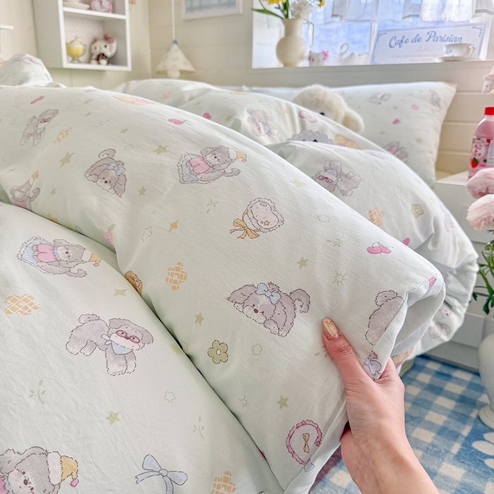 91家纺网 家纺一手货源 找家纺 （总）罗亿家纺 2026年新款泡芙水洗棉双层纱四件套