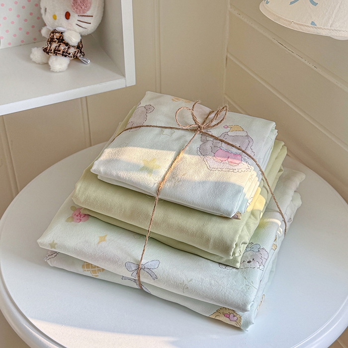 91家纺网 家纺一手货源 找家纺 （总）罗亿家纺 2026年新款泡芙水洗棉双层纱四件套