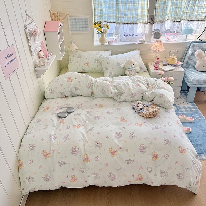 91家纺网 家纺一手货源 找家纺 （总）罗亿家纺 2026年新款泡芙水洗棉双层纱四件套