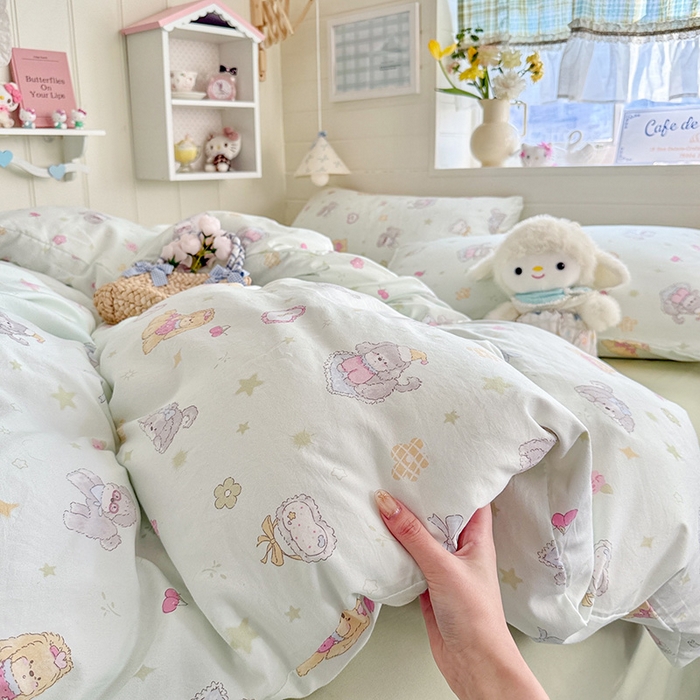 91家纺网 家纺一手货源 找家纺 （总）罗亿家纺 2026年新款泡芙水洗棉双层纱四件套