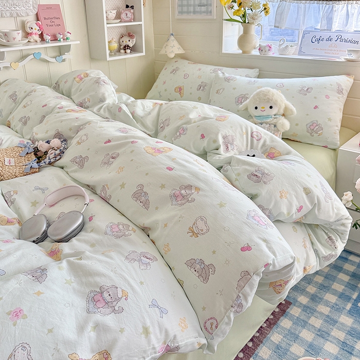 91家纺网 家纺一手货源 找家纺 （总）罗亿家纺 2026年新款泡芙水洗棉双层纱四件套