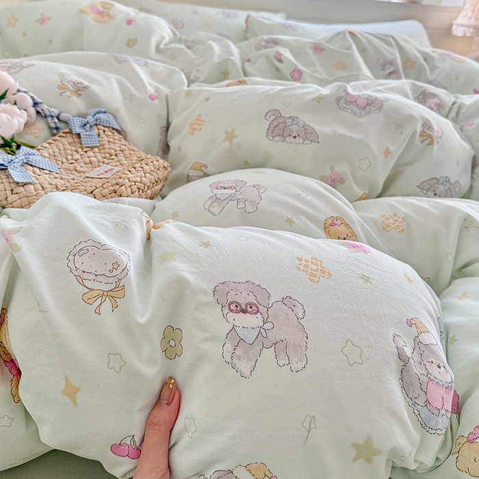 91家纺网 家纺一手货源 找家纺 （总）罗亿家纺 2026年新款泡芙水洗棉双层纱四件套