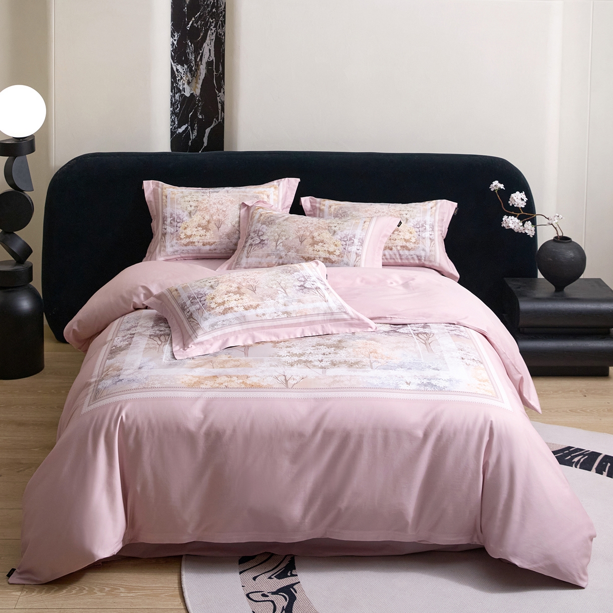 91家纺网 家纺一手货源 找家纺 （总）梧桐树 2026新款60长绒棉平网大版系列四件套