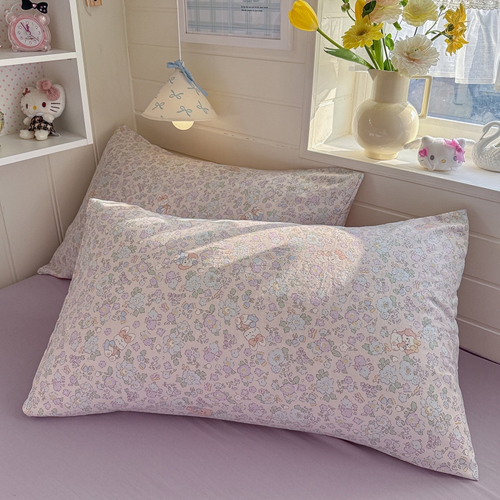 91家纺网 家纺一手货源 找家纺 罗亿家纺 2026年新款泡芙水洗棉双层纱四件套 爱丽丝