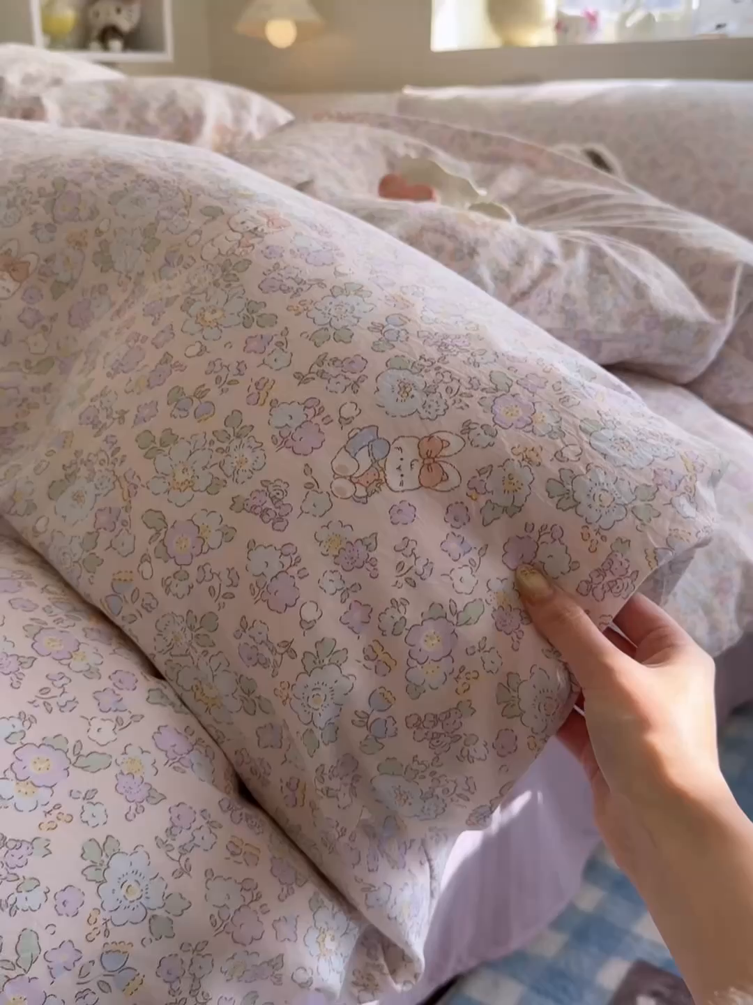 91家纺网 家纺一手货源 找家纺 罗亿家纺 2026年新款泡芙水洗棉双层纱四件套 爱丽丝