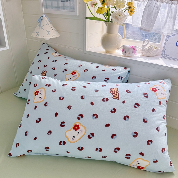 91家纺网 家纺一手货源 找家纺 罗亿家纺 2026年新款泡芙水洗棉双层纱四件套 豹纹奶猫