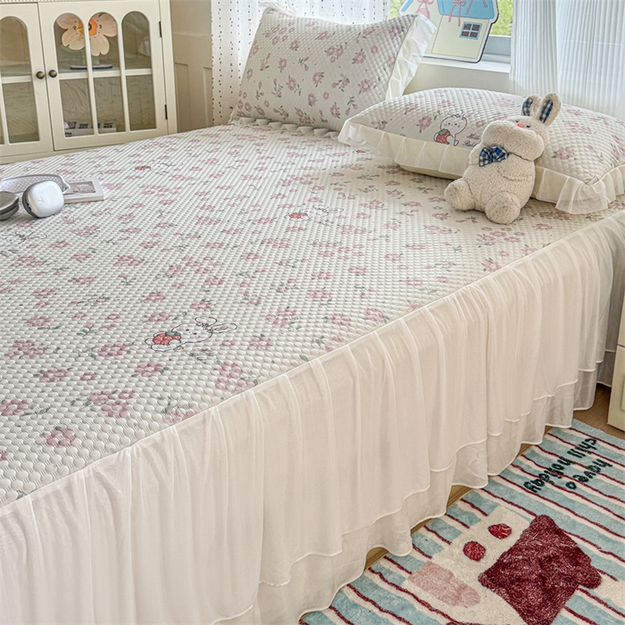 91家纺网 家纺一手货源 找家纺 （总）奥裕家纺 2026新款印花凉感云母凉感冰豆豆席床裙席凉席席子