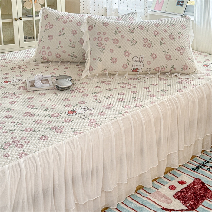 91家纺网 家纺一手货源 找家纺 （总）奥裕家纺 2026新款印花凉感云母凉感冰豆豆席床裙席凉席席子