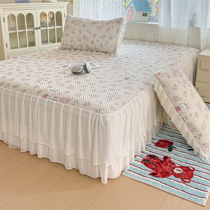 91家纺网 家纺一手货源 找家纺 （总）奥裕家纺 2026新款印花凉感云母凉感冰豆豆席床裙席凉席席子