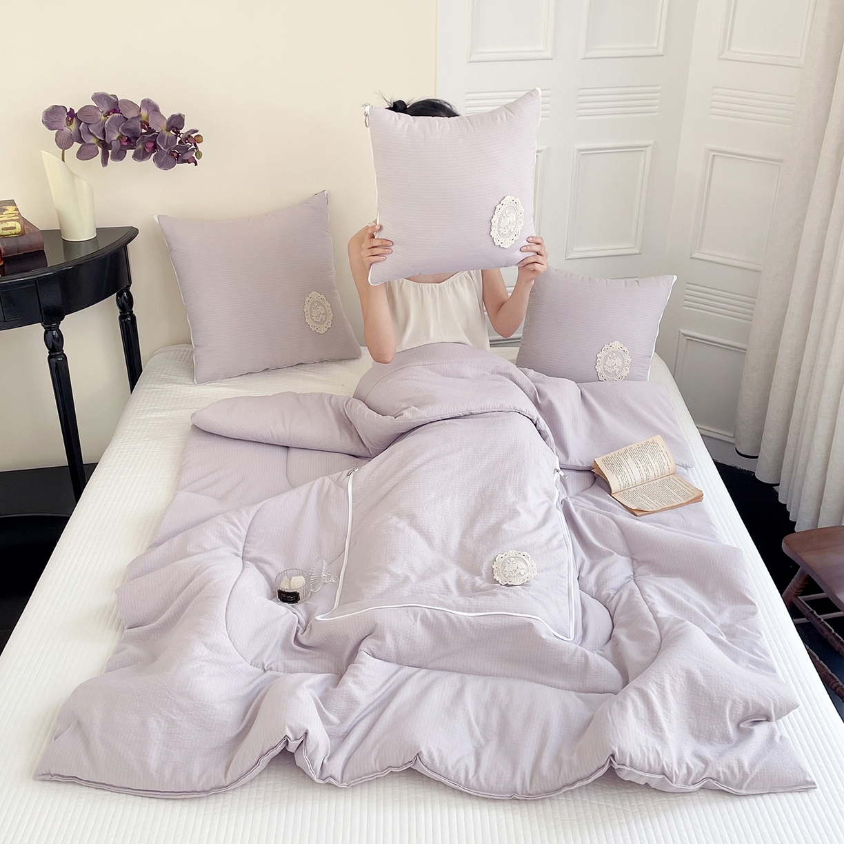 91家纺网 家纺一手货源 找家纺 （总）番茄+ 2026新款法式极简抱枕被