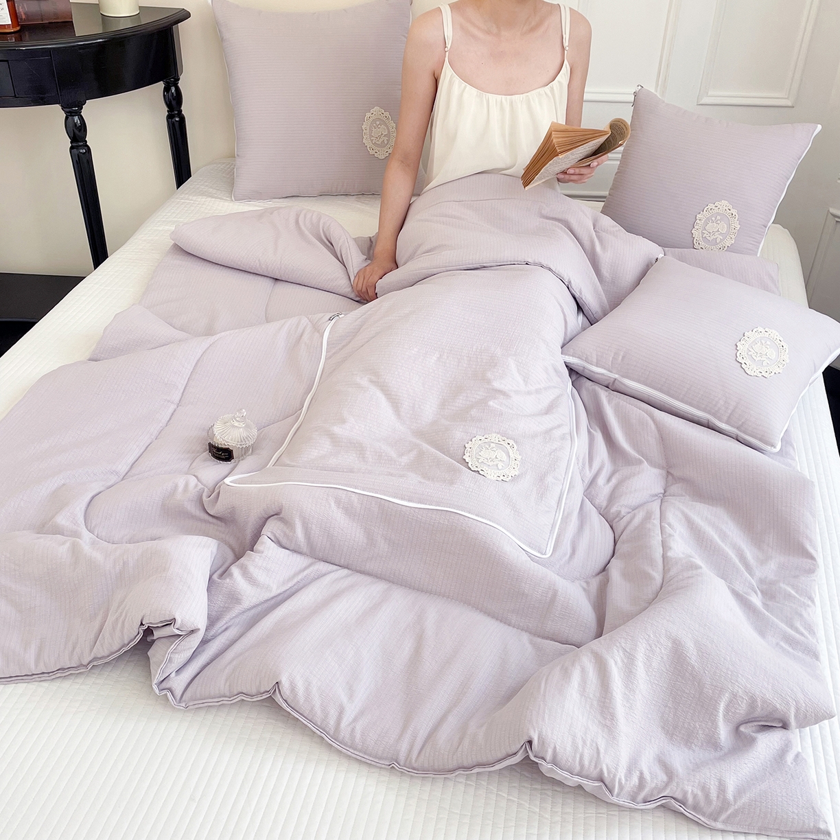 91家纺网 家纺一手货源 找家纺 （总）番茄+ 2026新款法式极简抱枕被