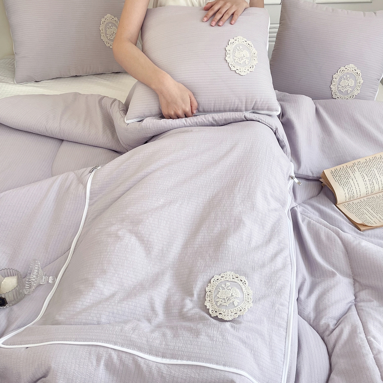 91家纺网 家纺一手货源 找家纺 （总）番茄+ 2026新款法式极简抱枕被