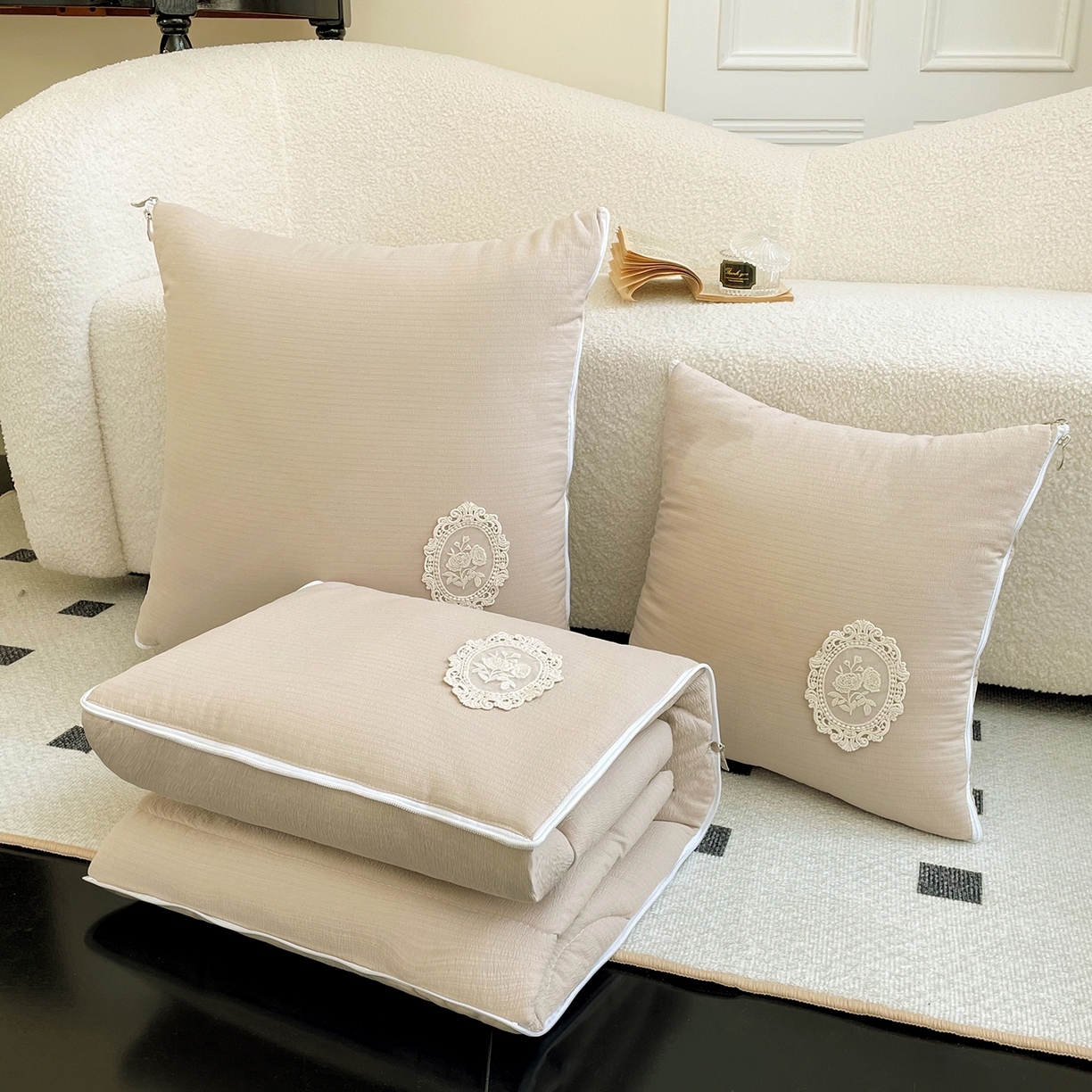 91家纺网 家纺一手货源 找家纺 （总）番茄+ 2026新款法式极简抱枕被