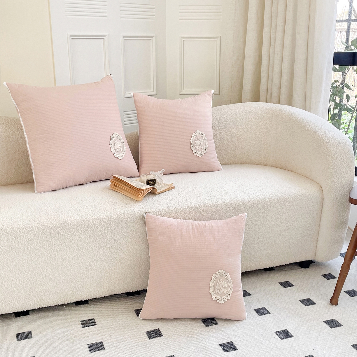 91家纺网 家纺一手货源 找家纺 番茄+ 2026新款法式极简抱枕被 法式极简—蜜桃粉