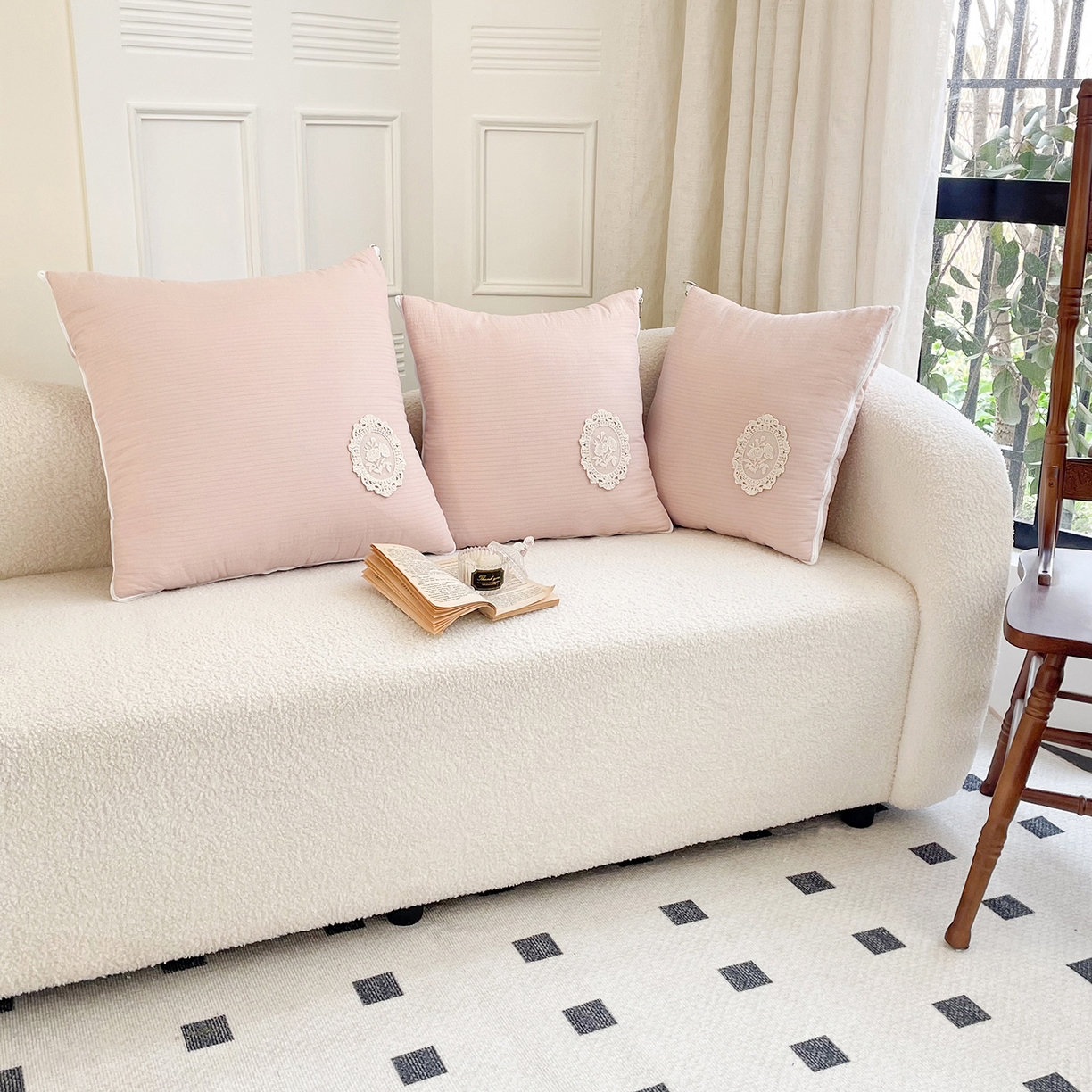 91家纺网 家纺一手货源 找家纺 番茄+ 2026新款法式极简抱枕被 法式极简—蜜桃粉