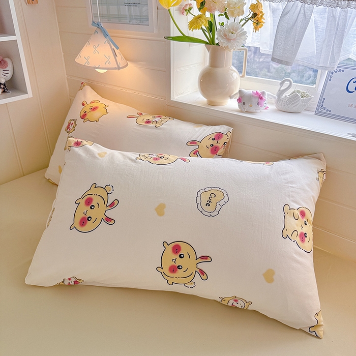 91家纺网 家纺一手货源 找家纺 罗亿家纺 2026年新款泡芙水洗棉双层纱四件套 开心小八