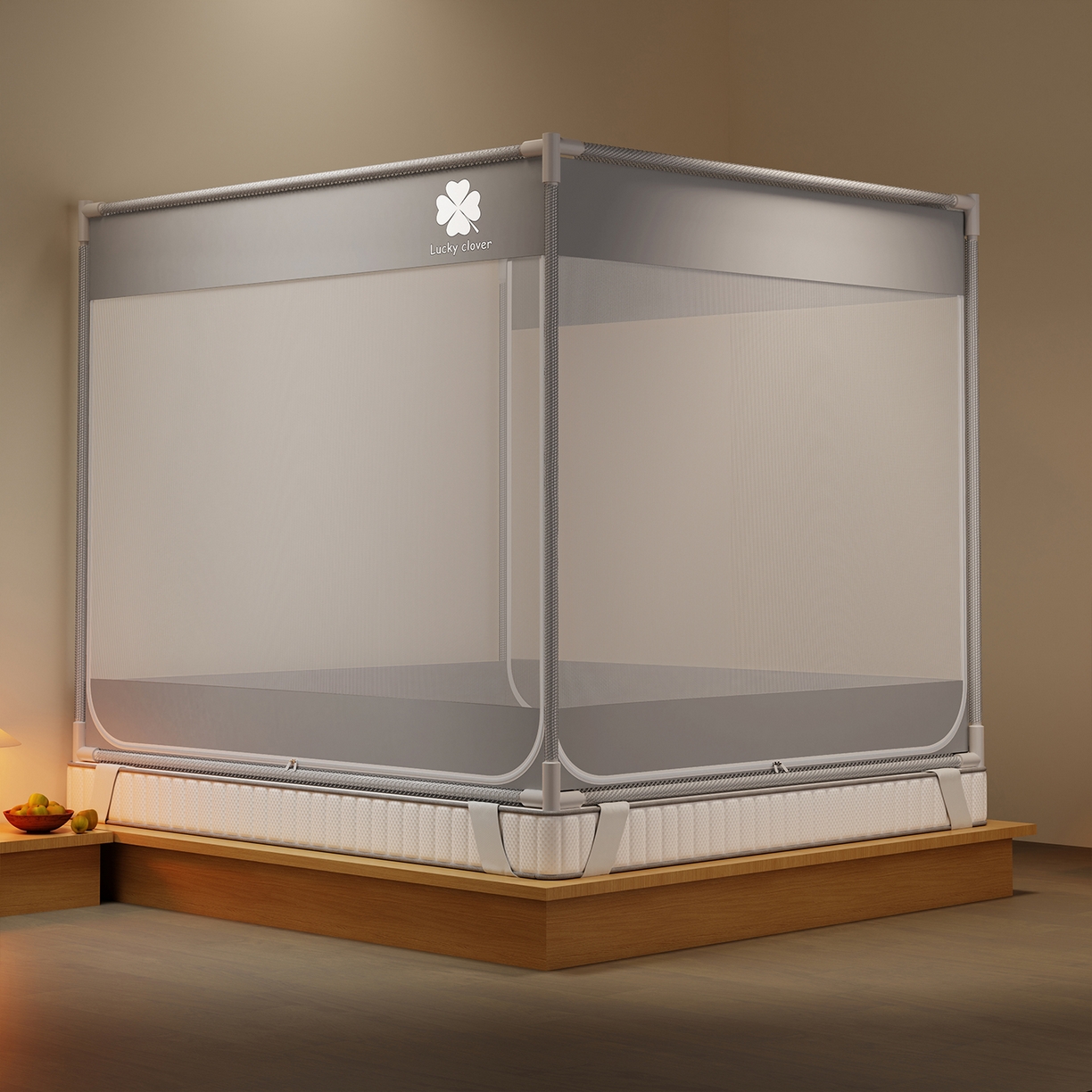 91家纺网 家纺一手货源 找家纺 （总）初心家纺 2026新款外穿杆坐床防摔蚊帐-场景一