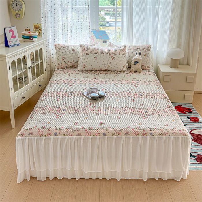 91家纺网 家纺一手货源 找家纺 （总）奥裕家纺 2026新款印花凉感云母凉感冰豆豆席床裙席凉席席子