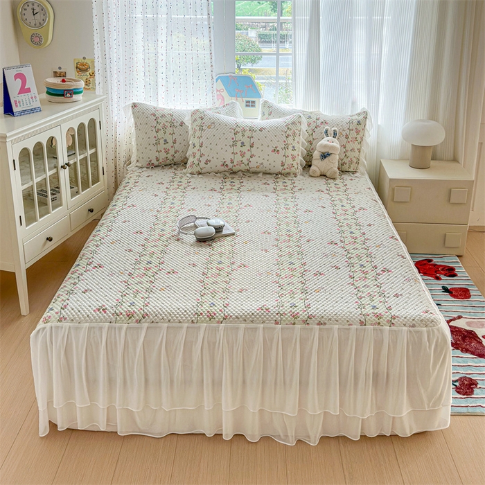 91家纺网 家纺一手货源 找家纺 （总）奥裕家纺 2026新款印花凉感云母凉感冰豆豆席床裙席凉席席子