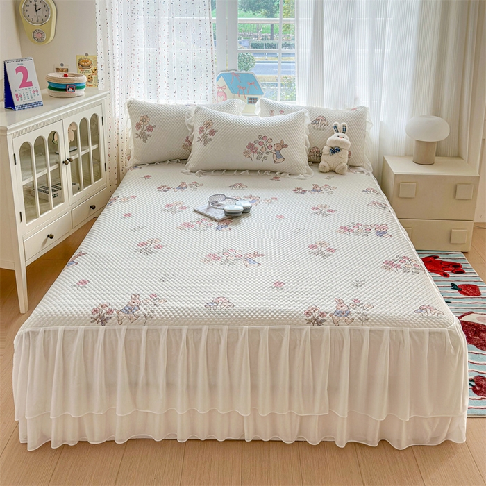 91家纺网 家纺一手货源 找家纺 （总）奥裕家纺 2026新款印花凉感云母凉感冰豆豆席床裙席凉席席子