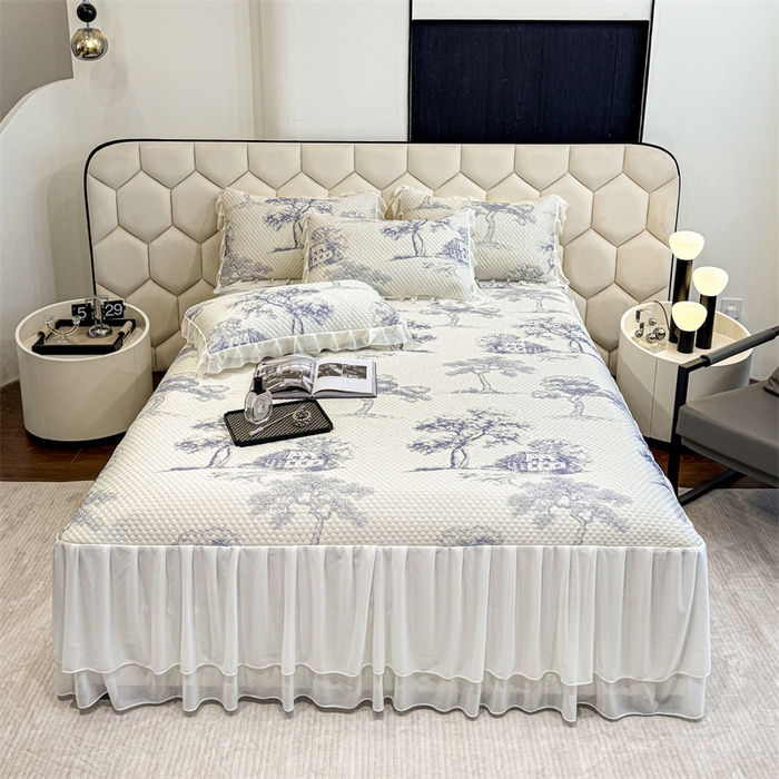 91家纺网 家纺一手货源 找家纺 （总）奥裕家纺 2026新款印花凉感云母凉感冰豆豆席床裙席凉席席子