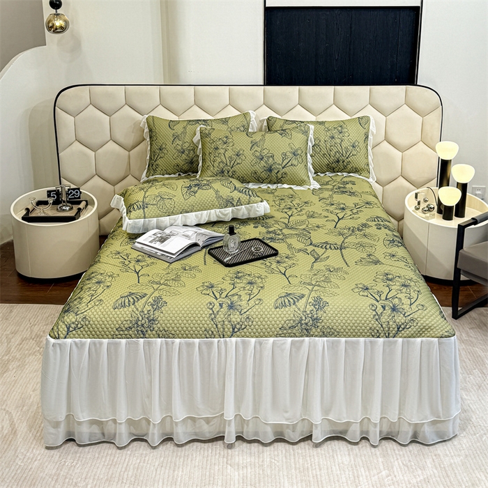 91家纺网 家纺一手货源 找家纺 （总）奥裕家纺 2026新款印花凉感云母凉感冰豆豆席床裙席凉席席子