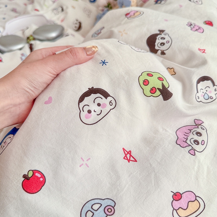 91家纺网 家纺一手货源 找家纺 罗亿家纺 2026年新款泡芙水洗棉双层纱四件套 小新日记