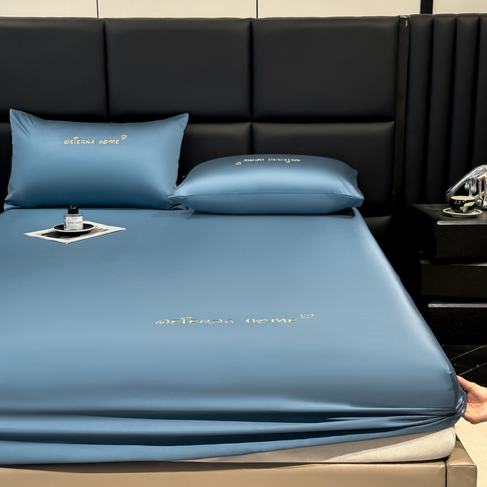 91家纺网 家纺一手货源 找家纺 （总）利欧 2026新款水洗真丝-LI利-单床笠床笠三件套