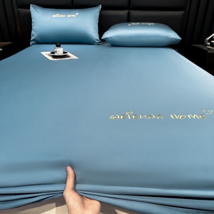 91家纺网 家纺一手货源 找家纺 （总）利欧 2026新款水洗真丝-LI利-单床笠床笠三件套