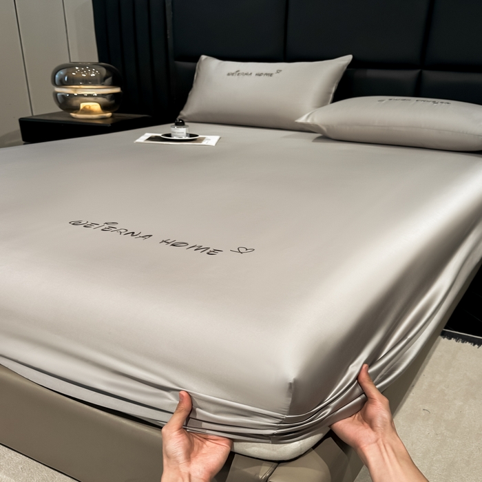 91家纺网 家纺一手货源 找家纺 利欧 2026新款水洗真丝-LI利-单床笠床笠三件套 利-胚芽灰