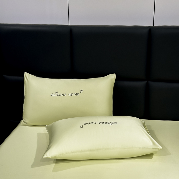 91家纺网 家纺一手货源 找家纺 利欧 2026新款水洗真丝-LI利-单床笠床笠三件套 利-青草绿