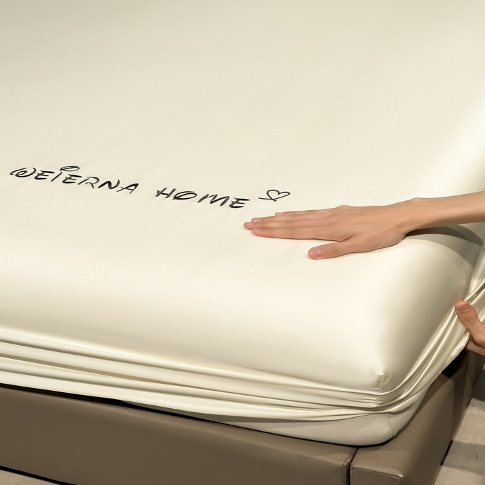 91家纺网 家纺一手货源 找家纺 利欧 2026新款水洗真丝-LI利-单床笠床笠三件套 利-象牙白