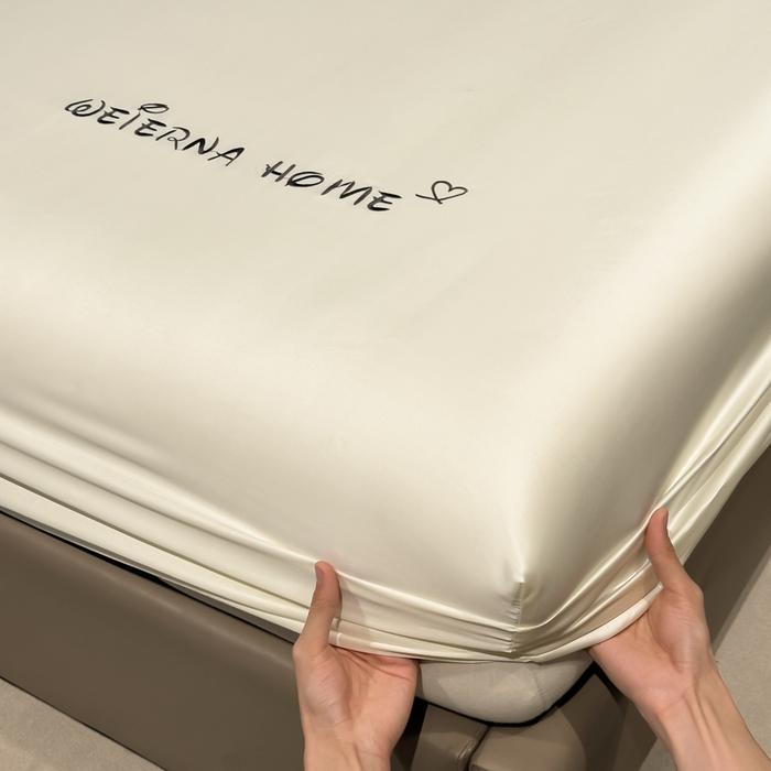 91家纺网 家纺一手货源 找家纺 利欧 2026新款水洗真丝-LI利-单床笠床笠三件套 利-象牙白