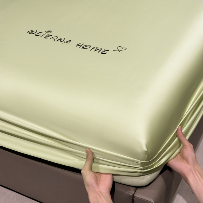 91家纺网 家纺一手货源 找家纺 利欧 2026新款水洗真丝-LI利-单床笠床笠三件套 利-青草绿