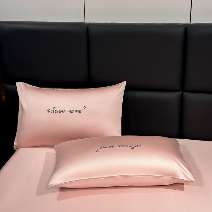 91家纺网 家纺一手货源 找家纺 利欧 2026新款水洗真丝-LI利-单床笠床笠三件套 利-豆沙红