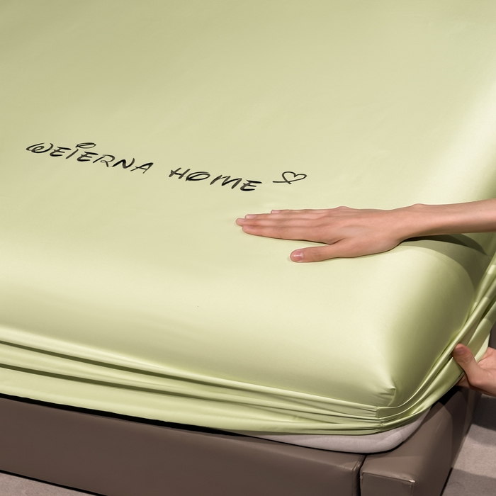 91家纺网 家纺一手货源 找家纺 利欧 2026新款水洗真丝-LI利-单床笠床笠三件套 利-青草绿