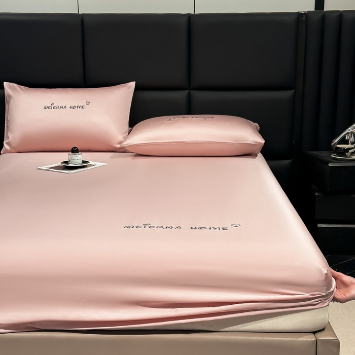 91家纺网 家纺一手货源 找家纺 利欧 2026新款水洗真丝-LI利-单床笠床笠三件套 利-豆沙红